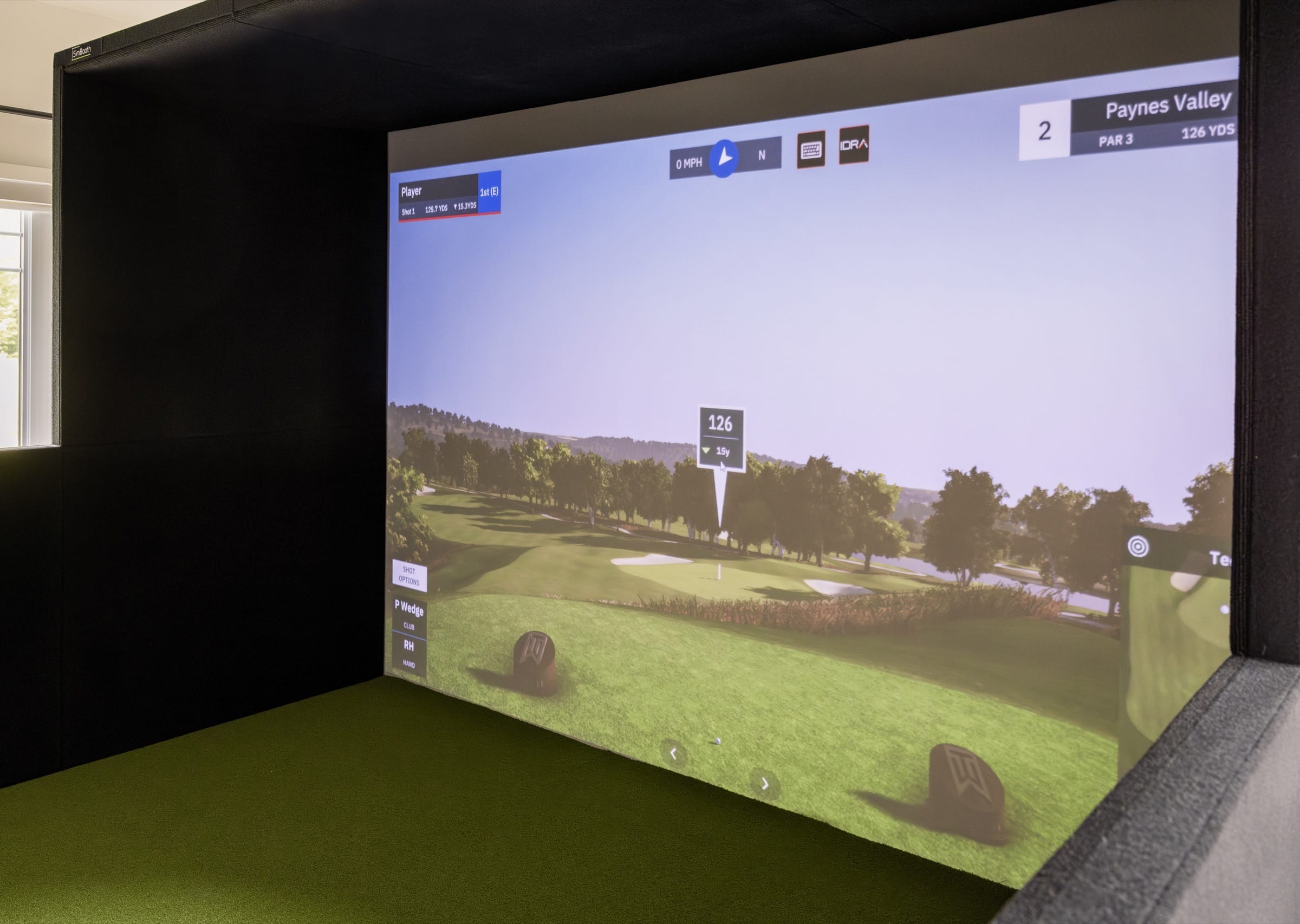 Crease-free impact screen showing course render